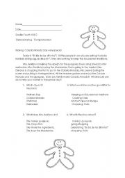 English Worksheet: Reading Comprehension