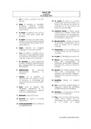 English Worksheet: Vocabulary