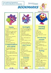 English Worksheet: Bookmarks (Part 1)