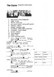 English Worksheet: The Game