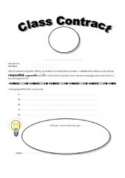 English worksheet: Class contract