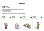 English Worksheet: Card game-part 1