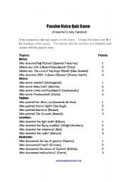 English Worksheet: Passive quiz