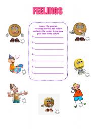 English worksheet: FEELINGS