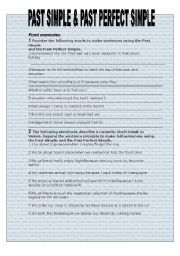 English worksheet: Past Perfect and Past Simple