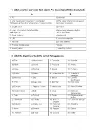 English worksheet: Computer work