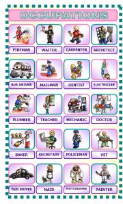 English Worksheet: OCCUPATIONS (1/3) Pictionary