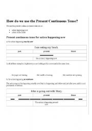 English worksheet: Present Continuous 
