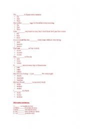 English Worksheet: present simple exercises  