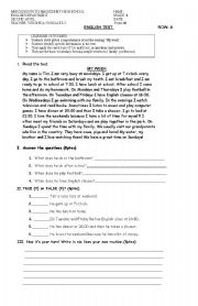 English Worksheet: Simple present