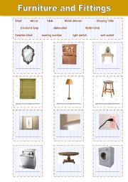 English worksheet: Furniture and fittings