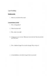 English worksheet: Activities to go with the film Last Holiday