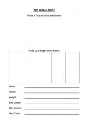 English Worksheet: Human Body - Title Page