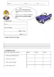 English worksheet: Calls + makes