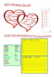 English worksheet: REVISION WITH CUTE CARTOON CHARACTERS-2