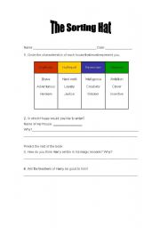 English worksheet: Harry Potter and the Sorcerers Stone