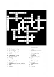 English Worksheet: crossword daily activities level 1