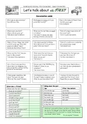 English Worksheet: Lets talk about the PAST