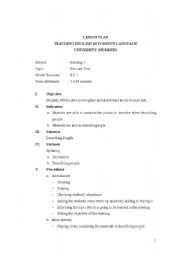 English worksheet: tefl lesson plan