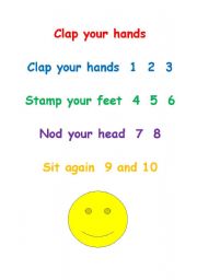 English worksheet: Clap your hands