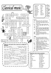 Classical music crossword b&w