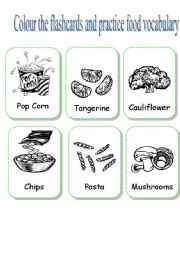 English Worksheet: 21 food flashcards