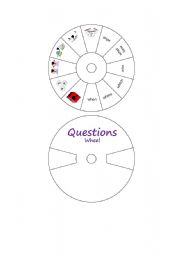 English Worksheet: question wheel