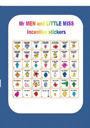 English Worksheet:  Incentive Package Part 3: Stickers