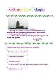 English Worksheet: Postcard from stanbul
