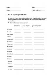 English Worksheet: Irregular Verbs-German to English