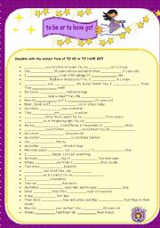 English Worksheet: TO BE OR TO HAVE GOT