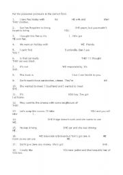 English Worksheet: Possesive pronouns