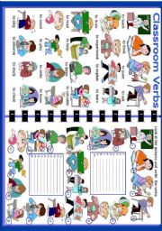 English Worksheet: Classroom Verbs