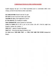 English Worksheet: CONVERSATION EXPRESSIONS