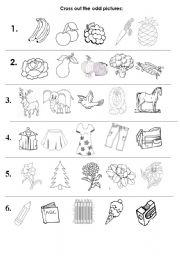 English Worksheet: pick odd picture out
