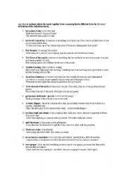 English Worksheet: Idioms - Food
