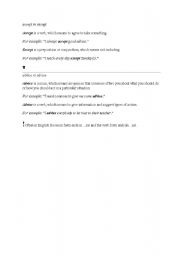 English worksheet: confusing words accept&except