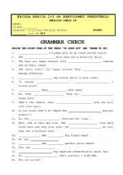 English worksheet: Grammar Check Present Simple