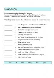 English worksheet: Personal Pronouns