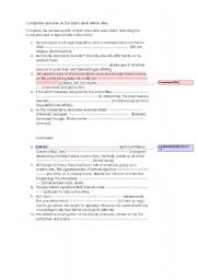 English worksheet: sentence completion