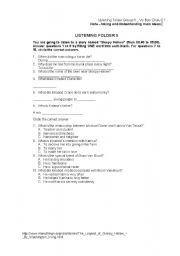 English worksheet: Listening exercise for Note - taking Skill