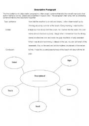 English Worksheet: Descriptive Paragraph