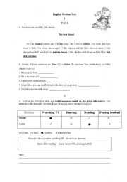 English worksheet: Test 5th grade
