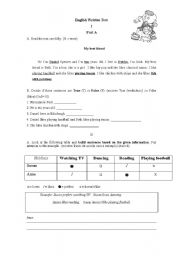 English Worksheet: Test 5th grade