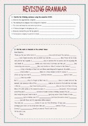 English Worksheet: REVISING GRAMMAR