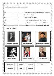 English Worksheet: famous people