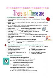 English Worksheet: There is / there are for information