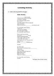 English Worksheet: Song Manic Monday