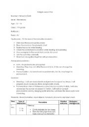 English Worksheet: lesson plan for i: sound pronunciation