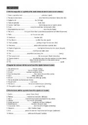 English Worksheet: comparatives and superlatives